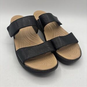 Crocs A-Leigh Wedge Adjustable Ladies Size 9 Black Shoes